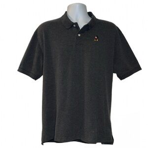Disney Parks Mickey Mouse Embroidered Polo Shirt Men’s Large Gray Short Sleeve